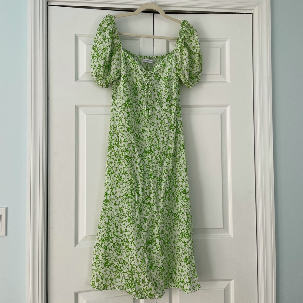 Faithful the brand green and white floral print midi dress